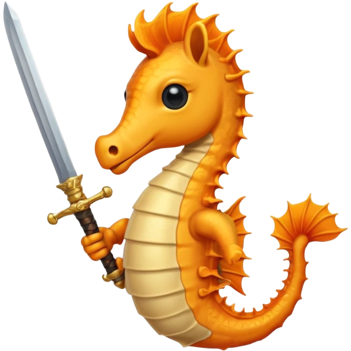 Orange pirate seahorse emoji