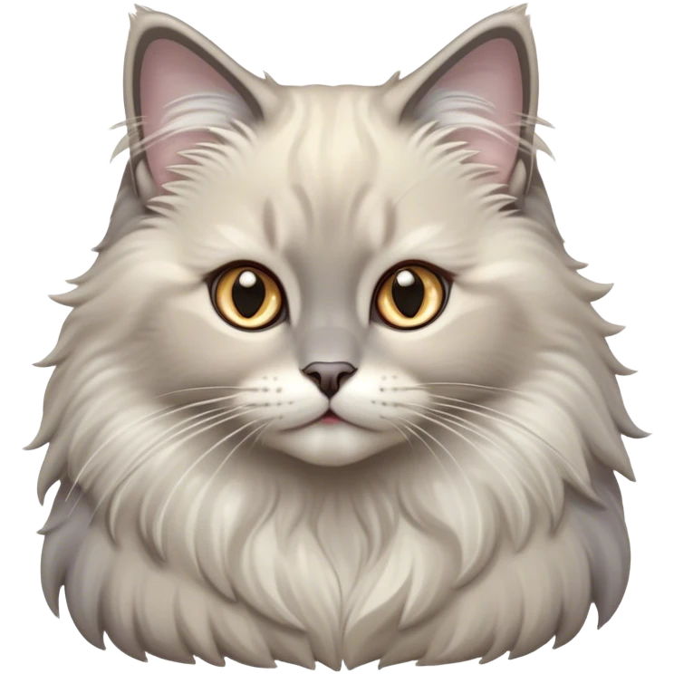 Cinematic Adorable Fluffy Grey Ragdoll Cat Portrait Emoji, Head tilted cutely with big, sparkling eyes, soft grey fur with lighter tones around the face and paws, Simplified yet irresistibly adorable features, highly detailed, glowing with a soft, warm glow, high shine, affectionate and playful, stylized with a touch of whimsy, bright and endearing, soft glowing outline, capturing the essence of a curious and loving kitten, so cute it feels like it could leap out of the screen and snuggle up for a cuddle! emoji
