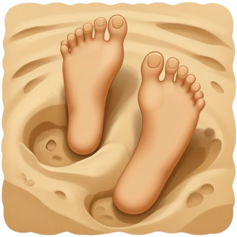 inner child footsteps on sand with other bigger footsteps beside emoji