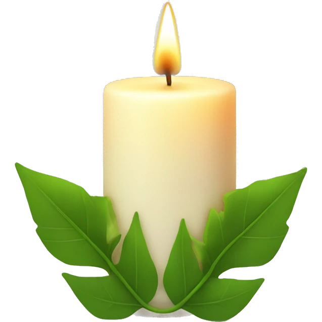Cute candle with leaves emoji