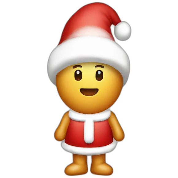 A shrimp on a Santa Claus dress emoji