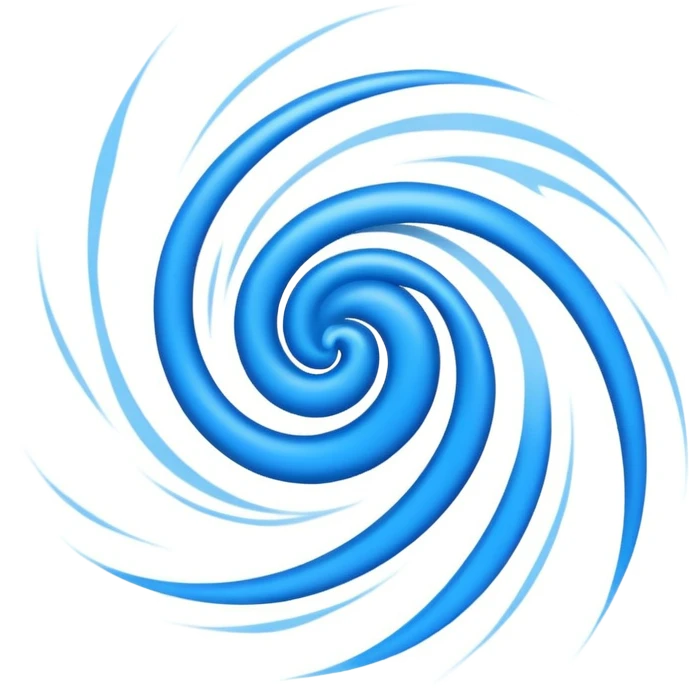 Strong blue wind blowing with visible air currents and motion lines emoji