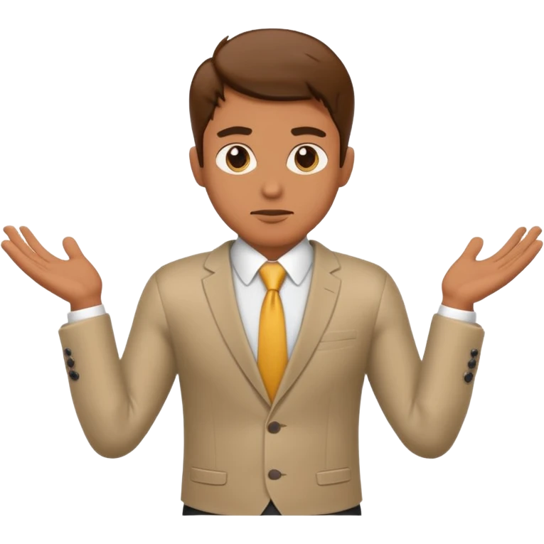 cool confused business men person shrug pose emoji