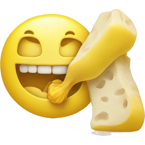 yellow smiley eating a yellow bone emoji