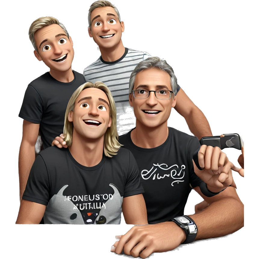 group of boys smiling indoors emoji