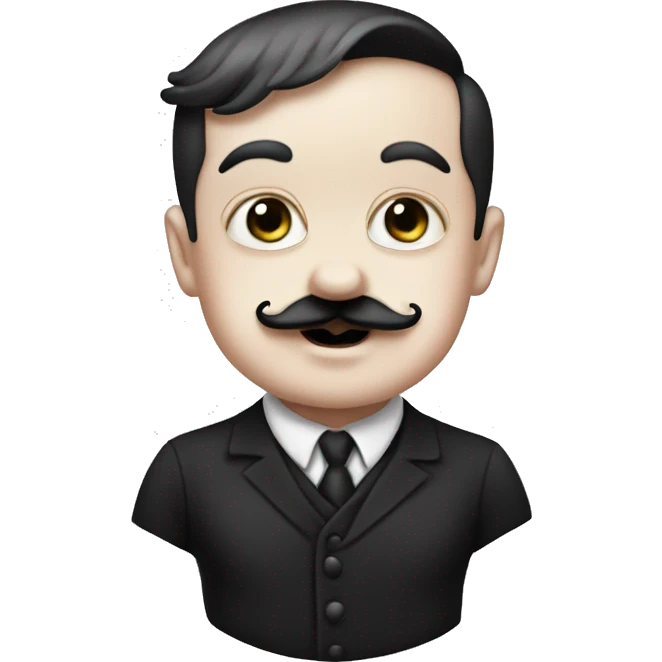 baby pubert addams, moustache, white face emoji