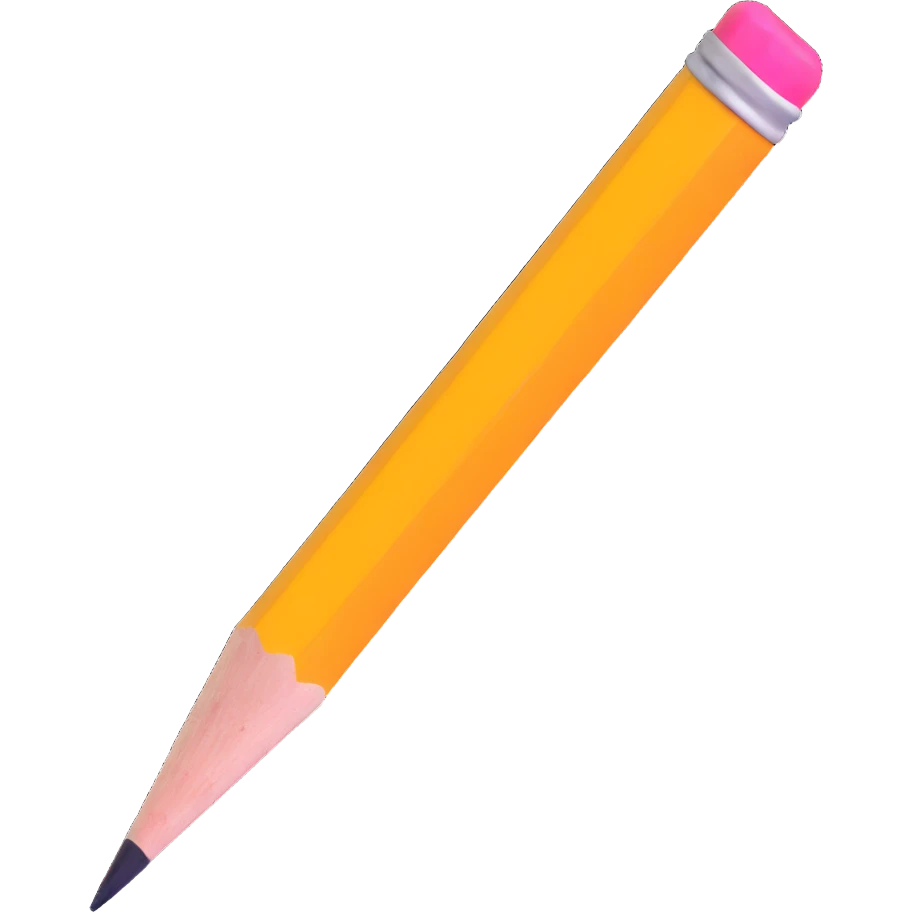 close-up of a survey pencil, vibrant colors emoji