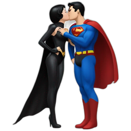 superman kiss catwoman emoji