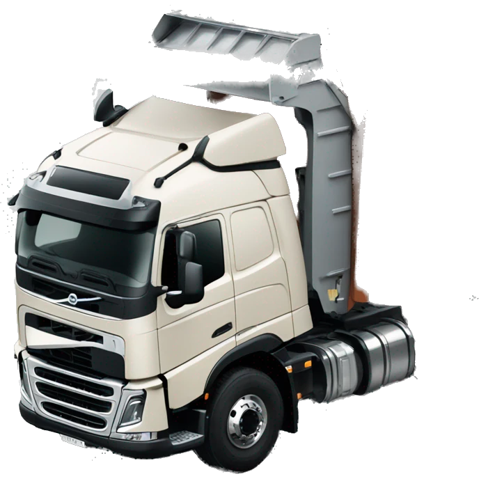 volvo truck side angle with tipper emoji