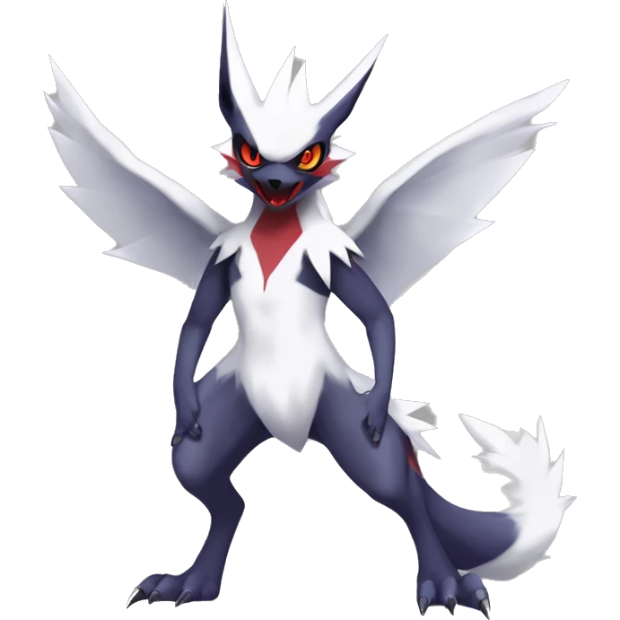 Cool Edgy Zangoose-Absol-Seviper Fakémon Digimon with Edgy markings, full body, outlined emoji
