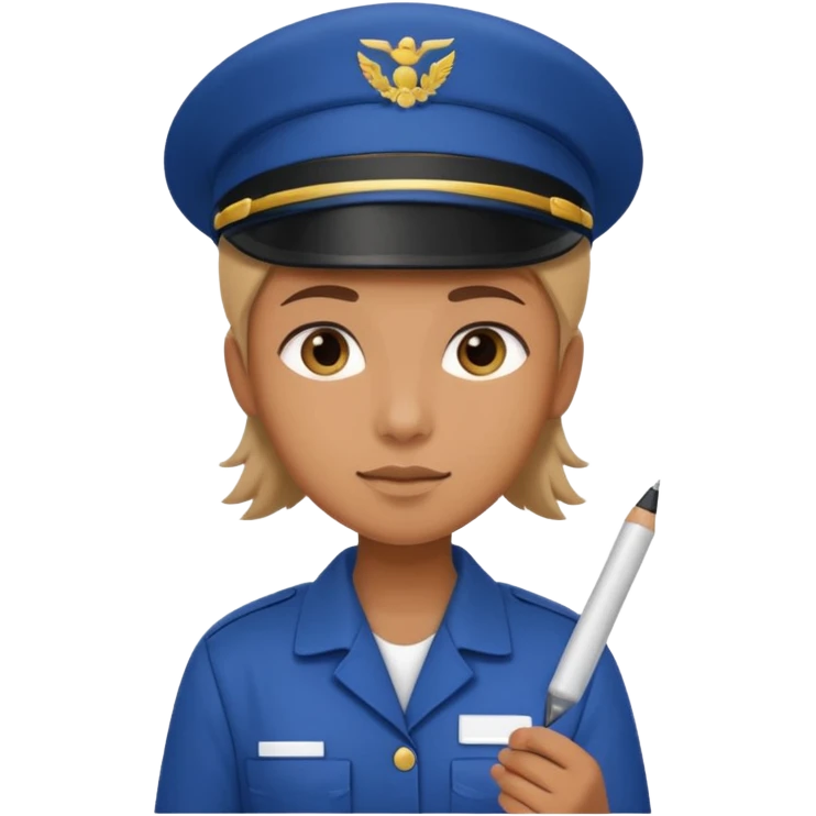 create a realistic emoji of a packaging woker with a protocol in his hand writing something down. emoji