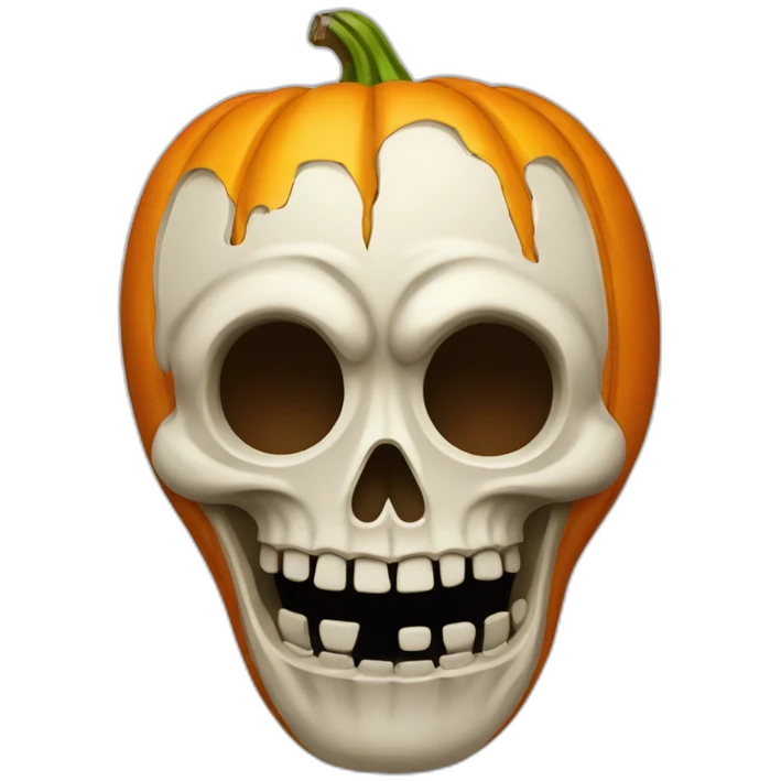 Citrouille avec tête de mort emoji