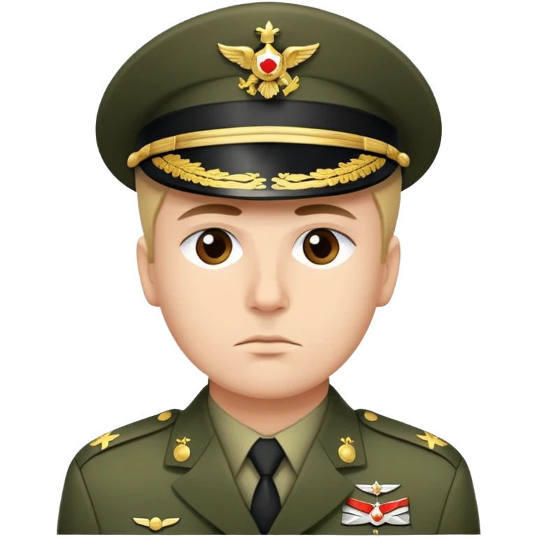 melancholic army officer emoji