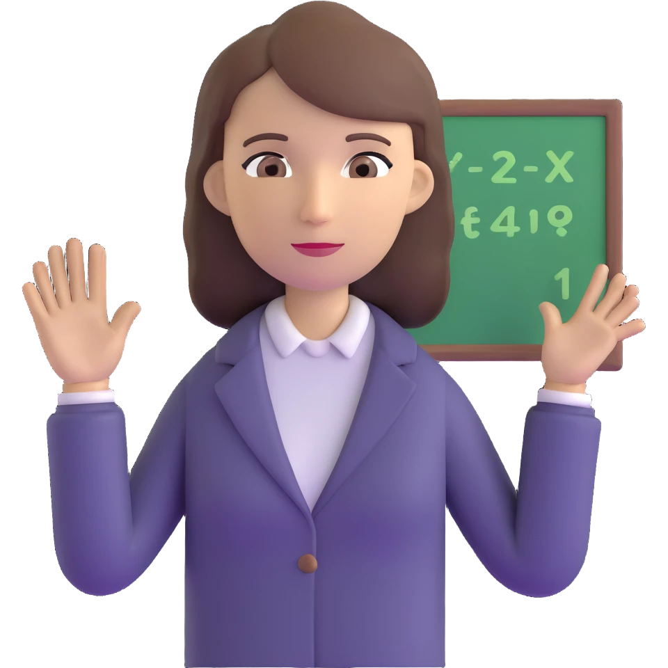 female math teacher, brown straight hair, Caucasian emoji