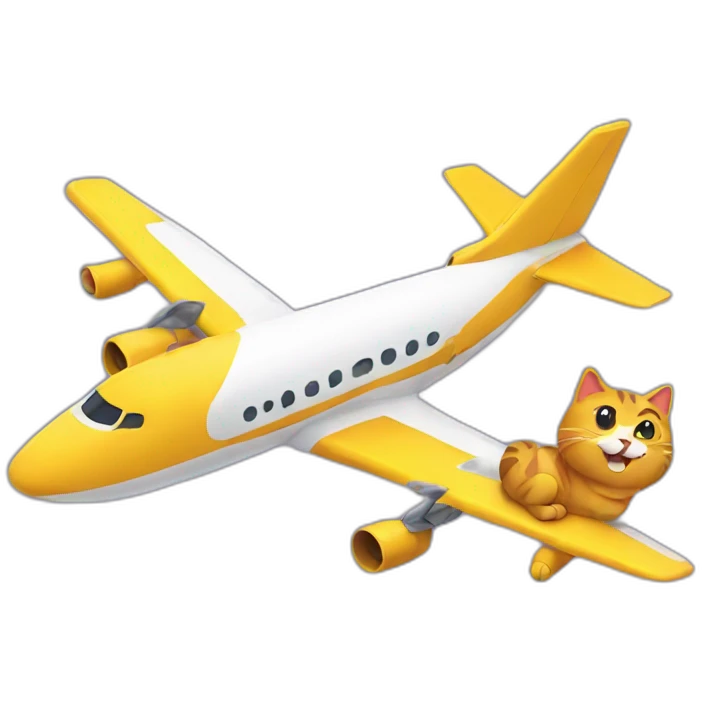 Airplane with a cat emoji