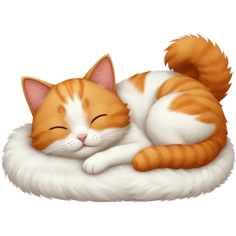 ginger and white small cat eyes closed lying down upside down emoji