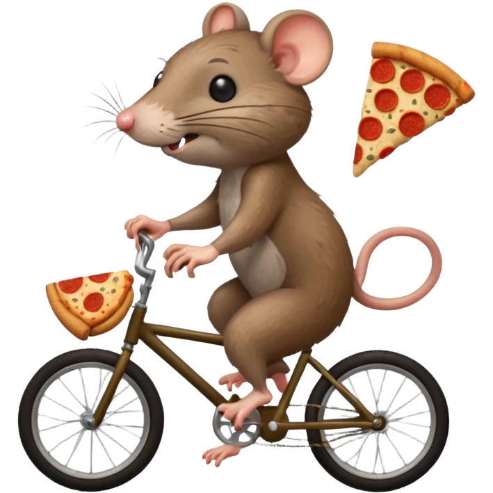 rat stealing pizza on a bike emoji
