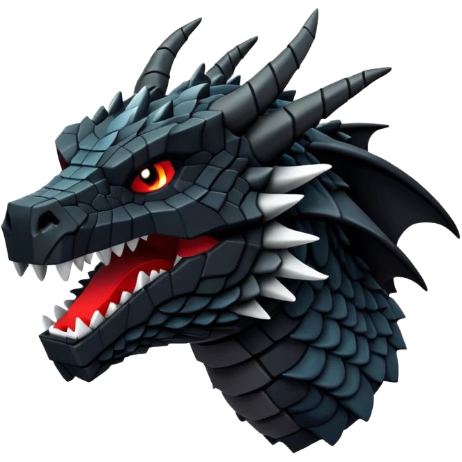 Minecraft black dragon head emoji