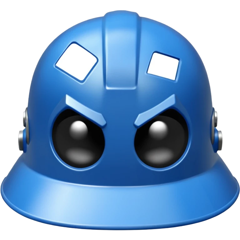 Blue evil hard hat  emoji