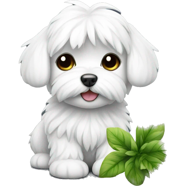 Maltese with plant emoji