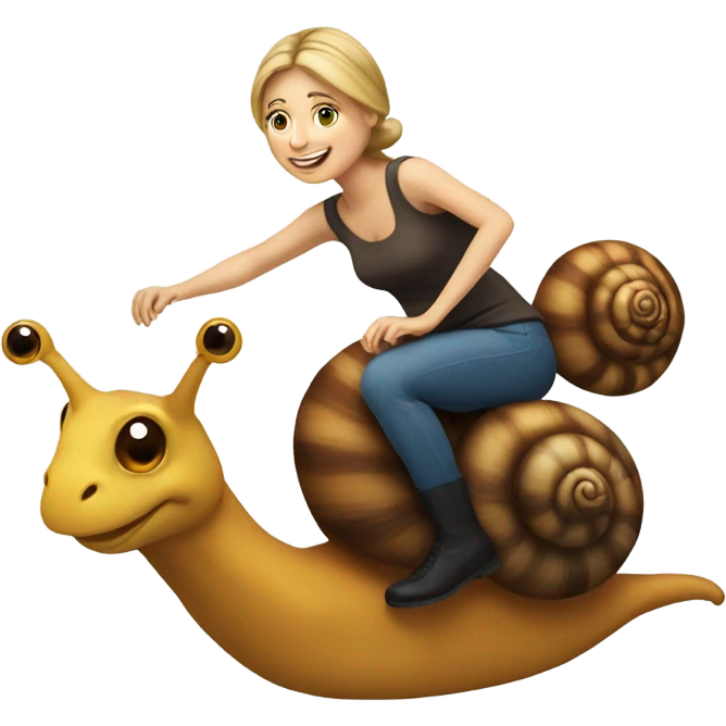 Caucasian Woman riding a snail emoji