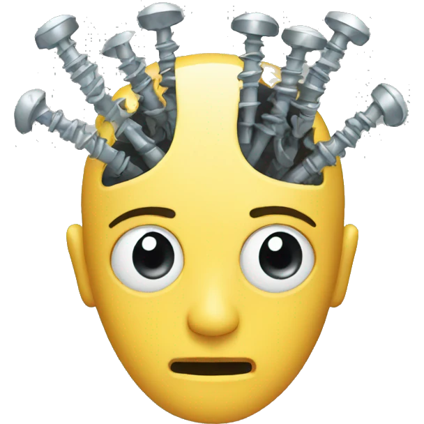 Head with screws inside emoji