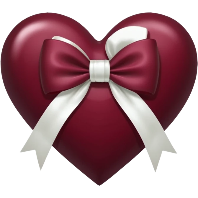 dark maroon heart with white bow emoji