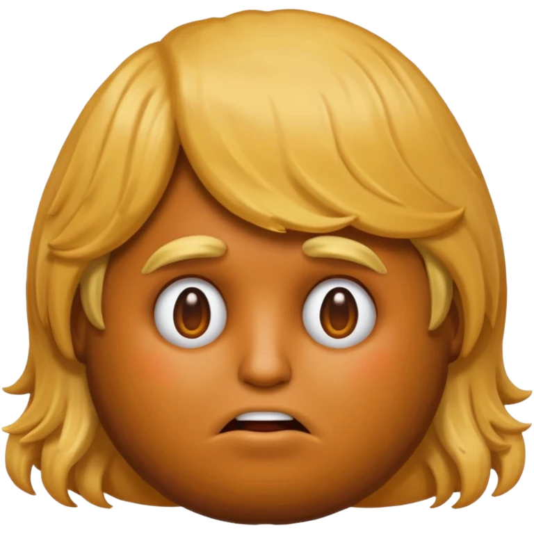 the poop emogi, a pile of poop in trumps image   none of those are what i want  i want the poop emogi with trumps face renbdered in poop, with an orange cast, and his wig on top nope  nope emoji