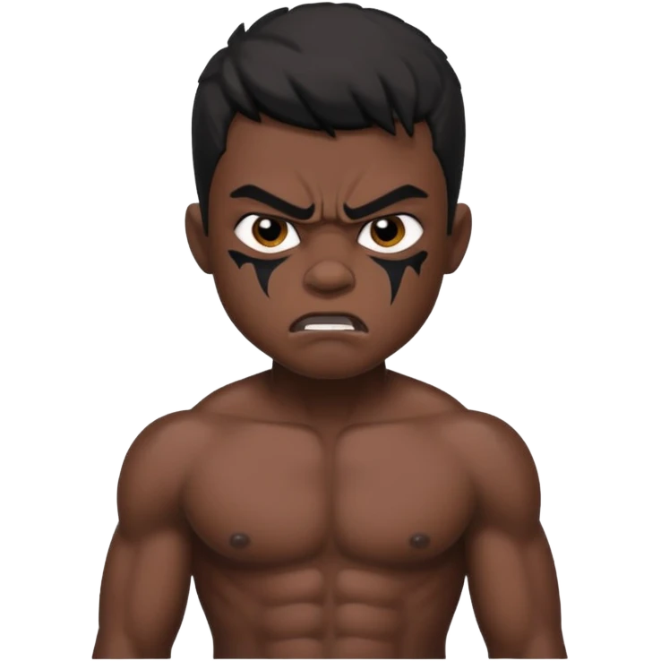 boy black naked muscular and angry emoji