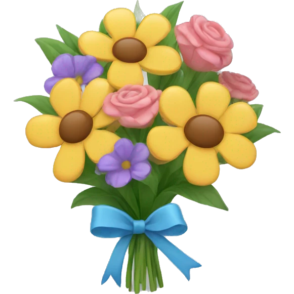 Flower bouquet with a bow  emoji