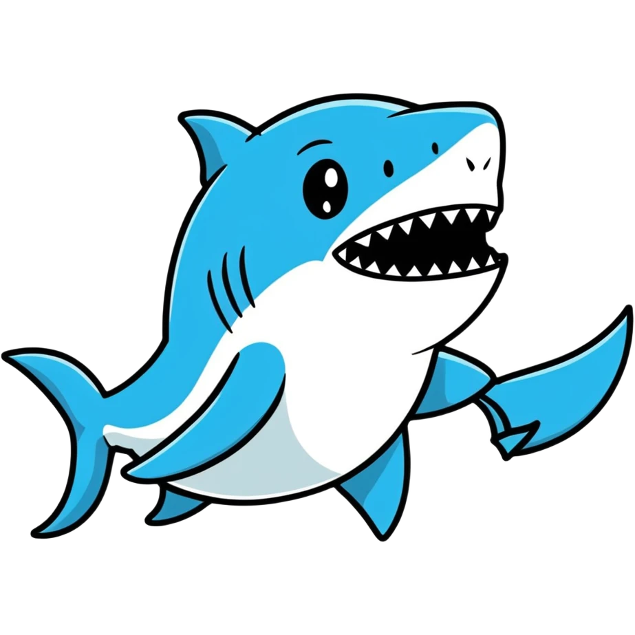 tiburón con zapatos azules  emoji