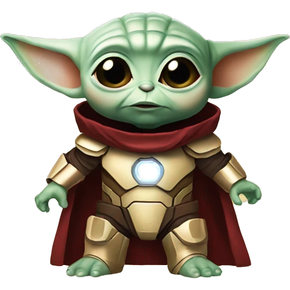 Baby yoda as iron man emoji
