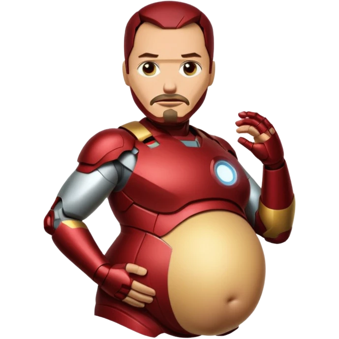 Ironman with a big belly like he’s pregnant  emoji