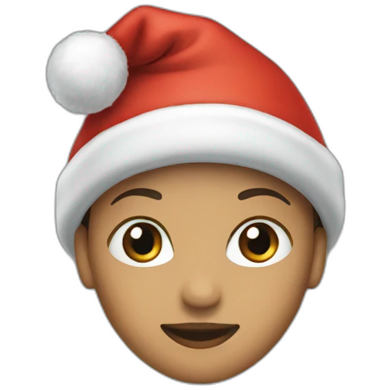 Female with a Christmas hat emoji