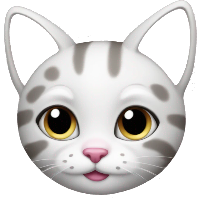 Cute cat with pink Hearts  emoji