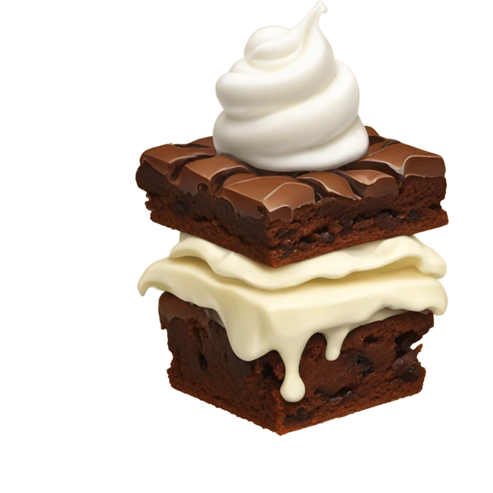Brownie with vanilla ice cream emoji