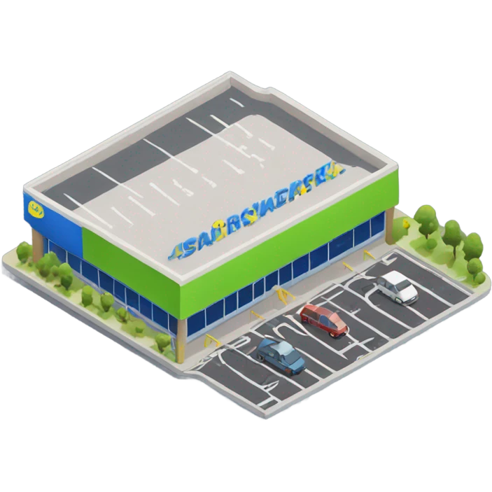 isometric supermarket car park emoji