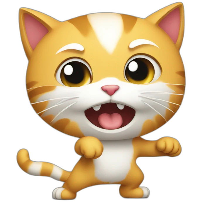 Cat fighting emoji