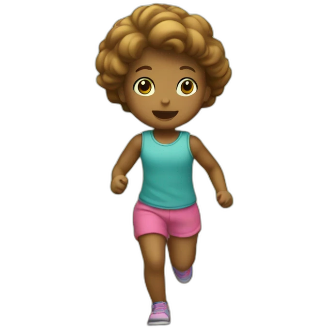 little doll running in the middle of the woods emoji