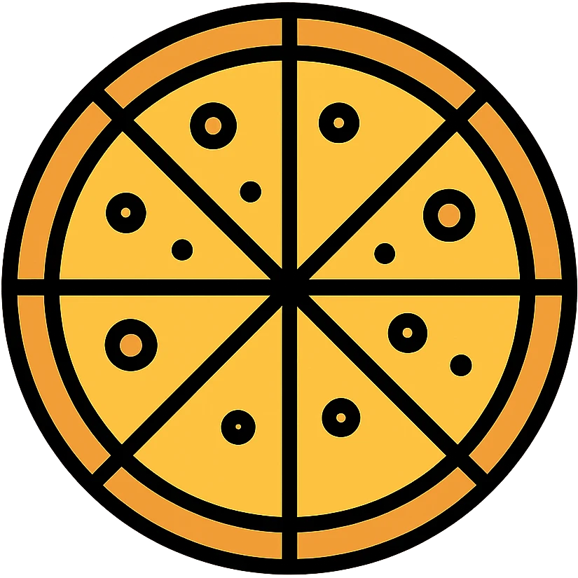 cheese pizza, no toppings, minimal flat icon style emoji