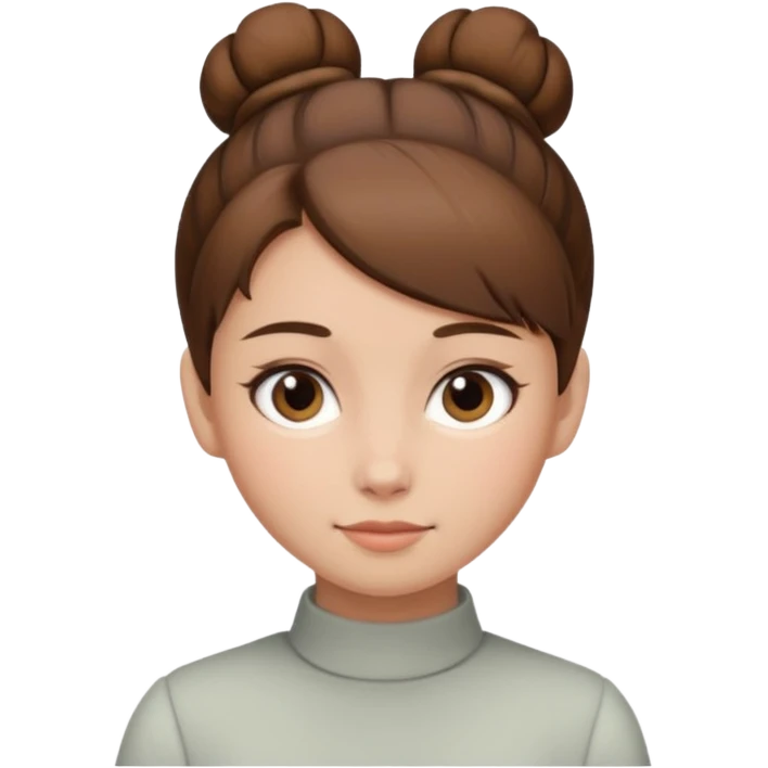 cô ý tóc nâu và búi tóc  emoji