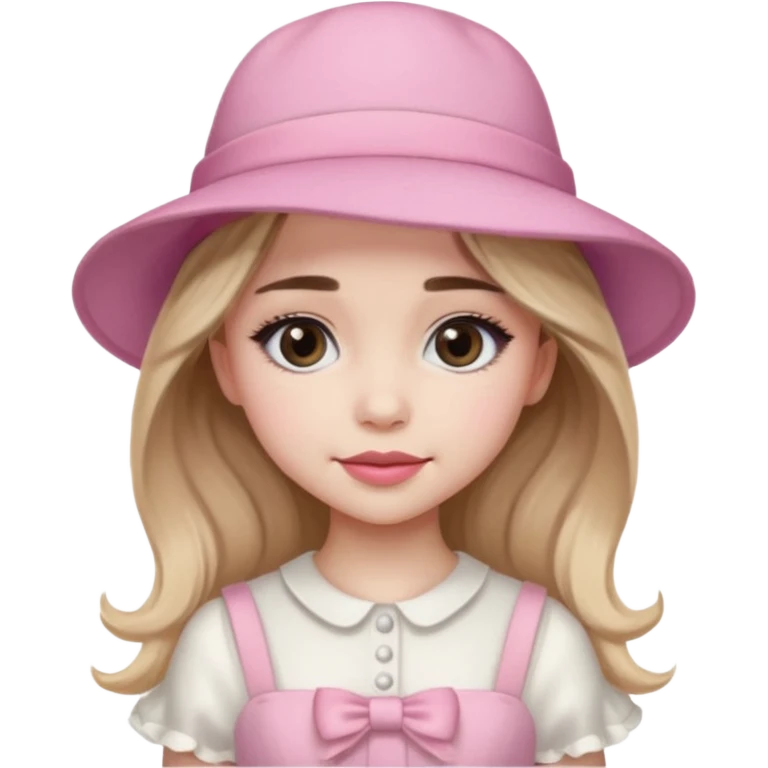 sabrina carpenter wearing Pink Hat, white dress emoji