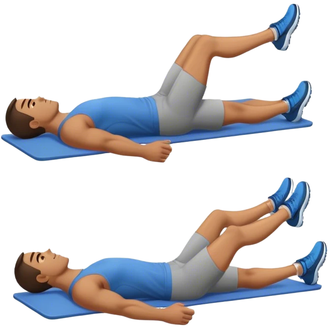 lying down man weighted glute bridges emoji