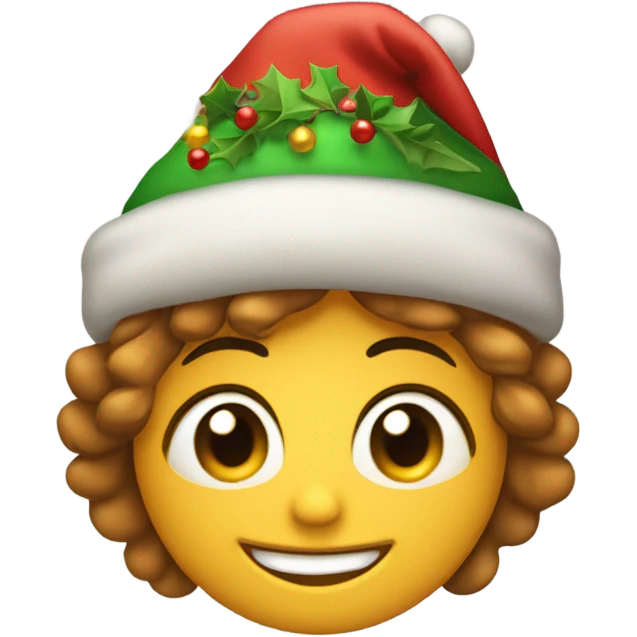 Cara Feliz con gorro de navidad  emoji
