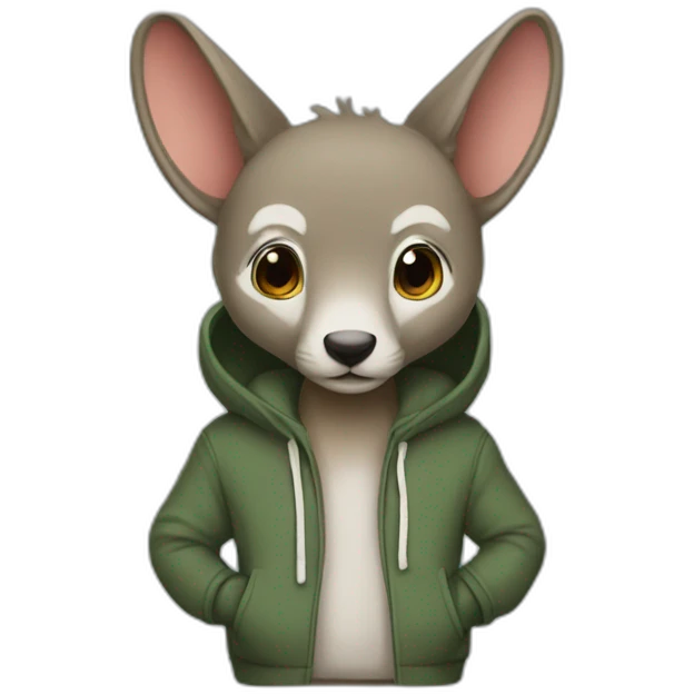 kangourou with hoodies emoji