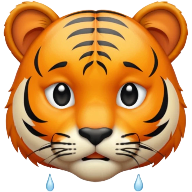 Tête de tigre qui pleure emoji