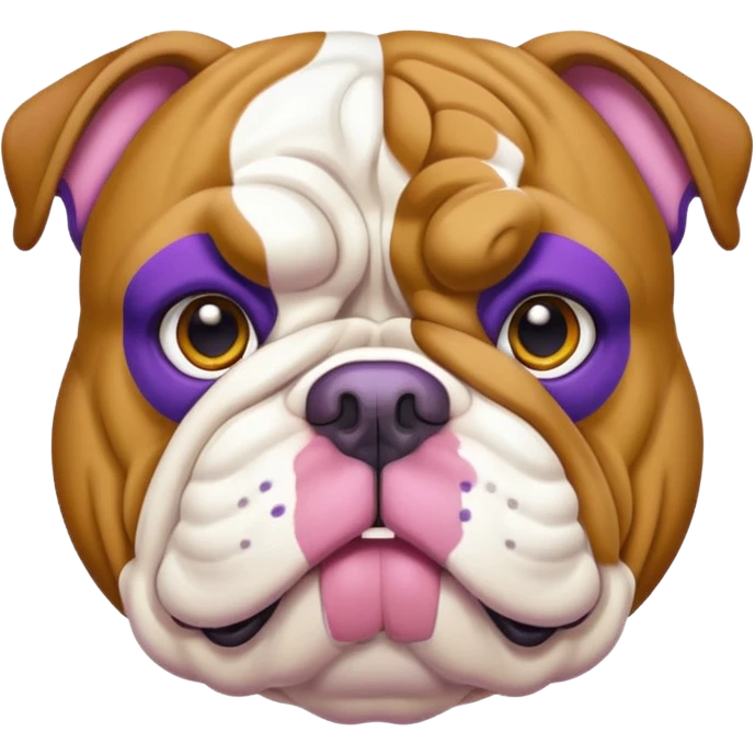 Purple English bulldog with gold trim emoji