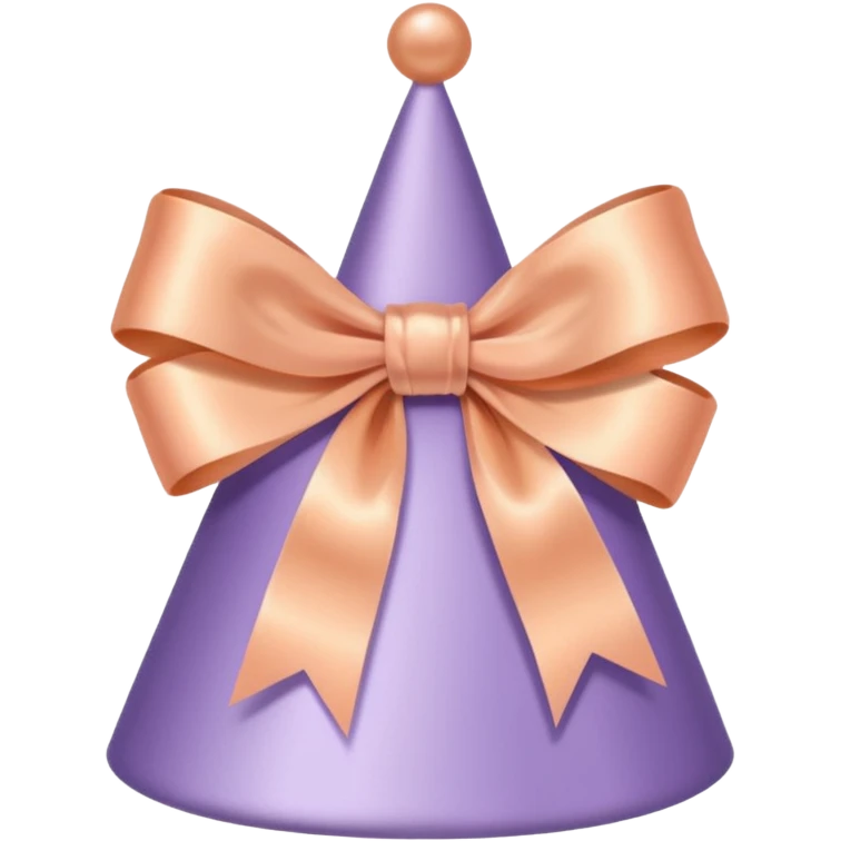 birthday hat with a bow, pastel purple and peach colors emoji