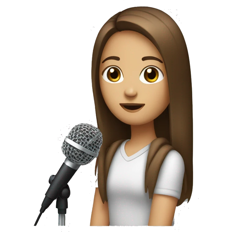 girl-with-long-brown-straight-hair-brown-eyes-holding microphone emoji