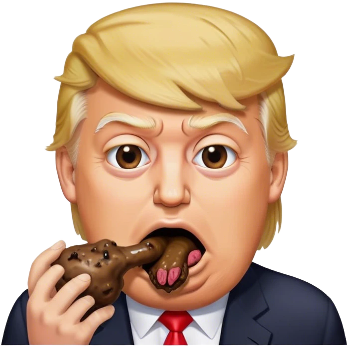 Trump eating a turd emoji